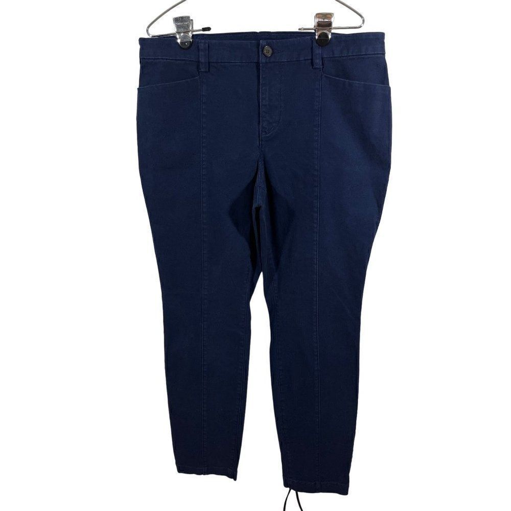 Duluth Trading Women's Workday Warrior Chino Slim Leg Pants Size 14x33 Navy